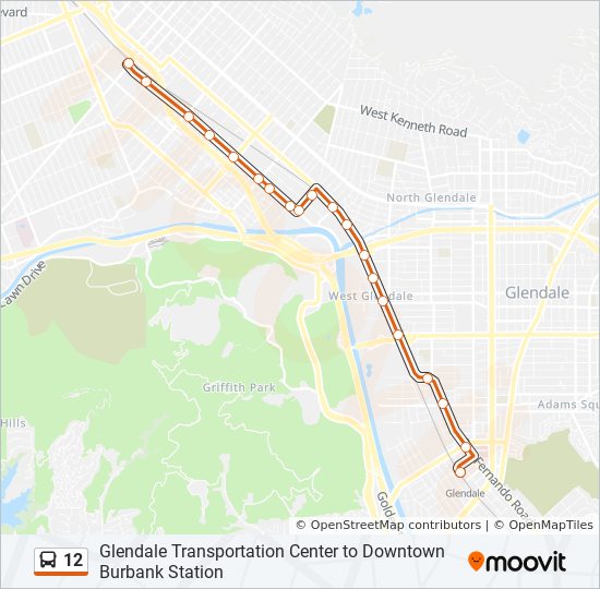 My Location To Glendale 12 Route: Schedules, Stops & Maps - Glendale Transportation Center (Updated)