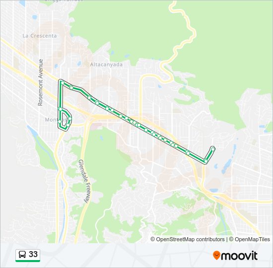 33 bus Line Map