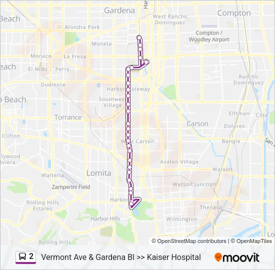 2 Bus Line Map