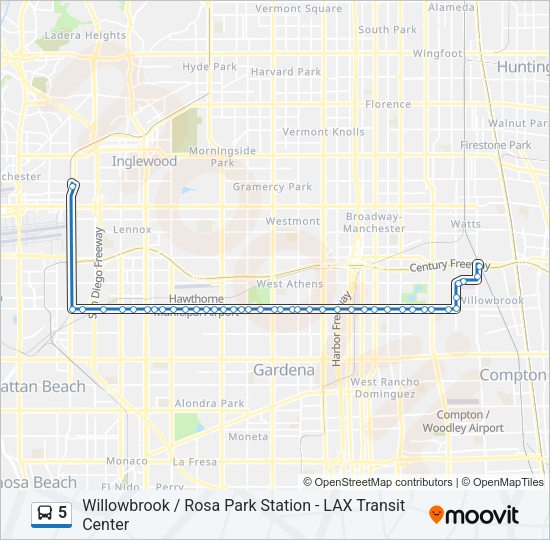 5 Bus Line Map
