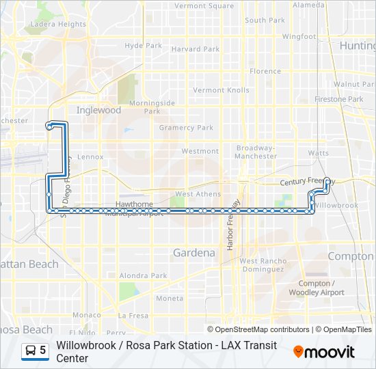5 Bus Line Map
