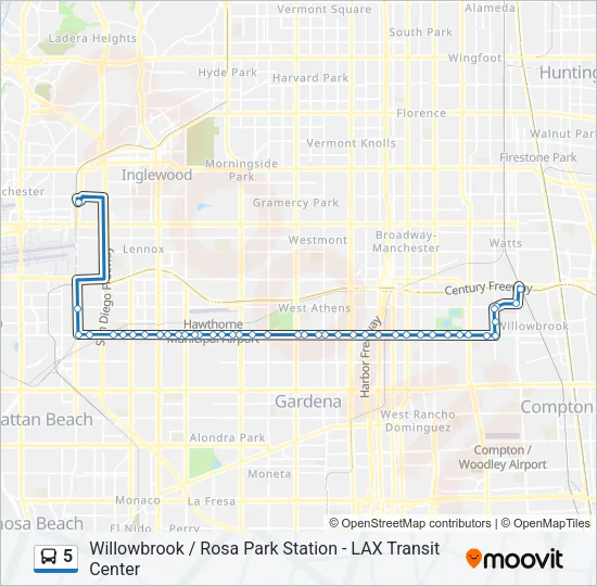 5 Bus Line Map