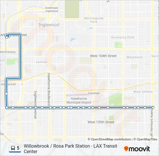 5 Bus Line Map