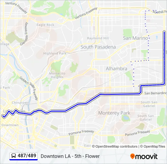 487/489 Bus Line Map