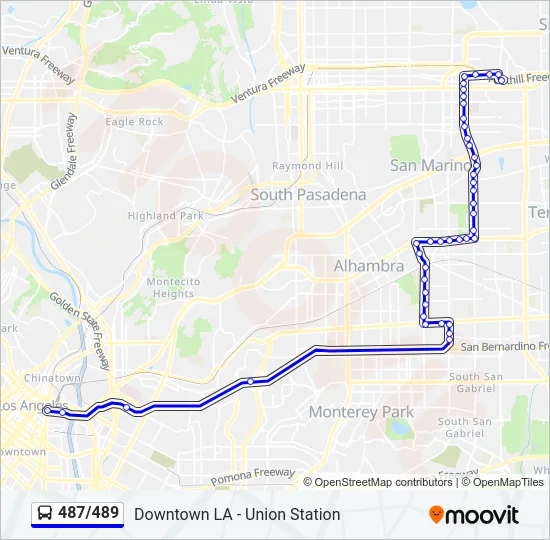 487/489 Bus Line Map