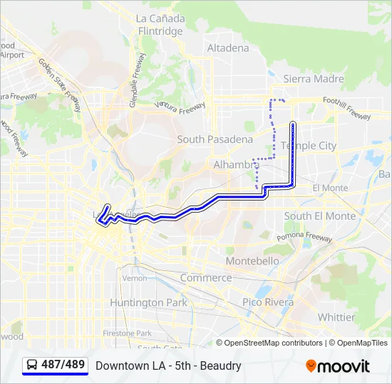 487/489 Bus Line Map