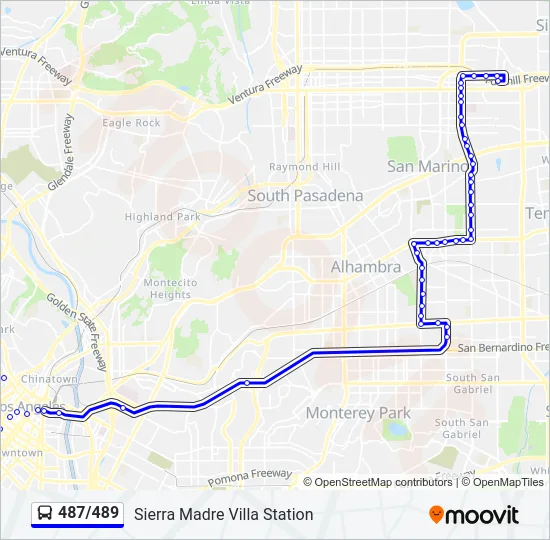 487/489 Bus Line Map
