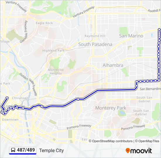 487/489 Bus Line Map