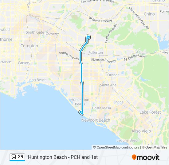 29 bus Line Map