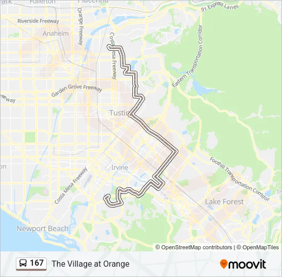 167 Bus Line Map