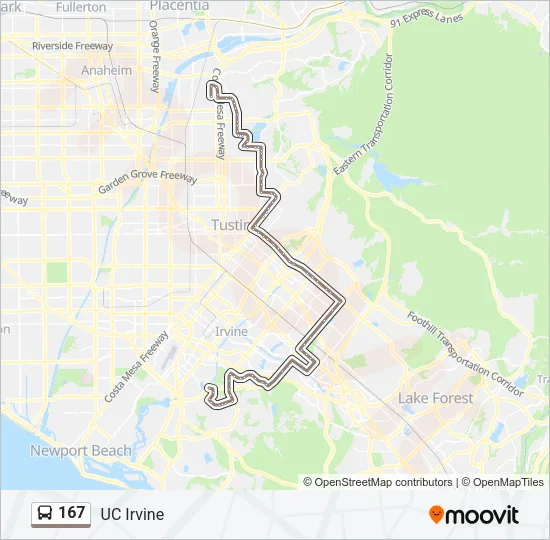 167 Bus Line Map