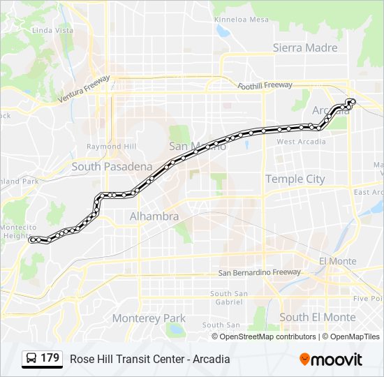 Mapa de 179 de autobús