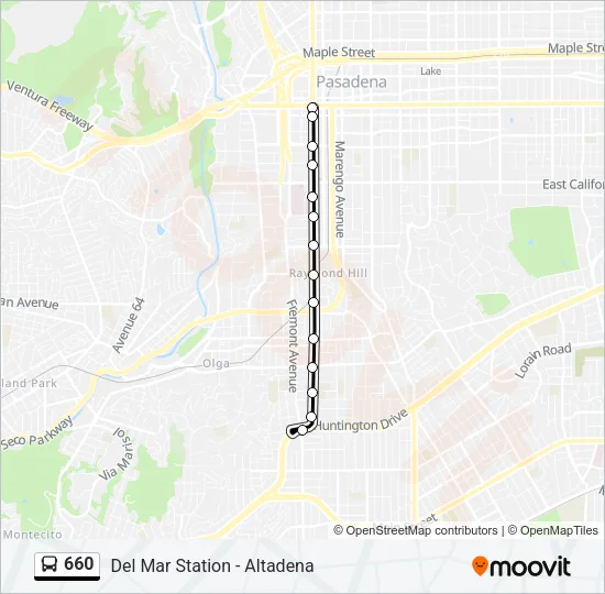 660 Bus Line Map