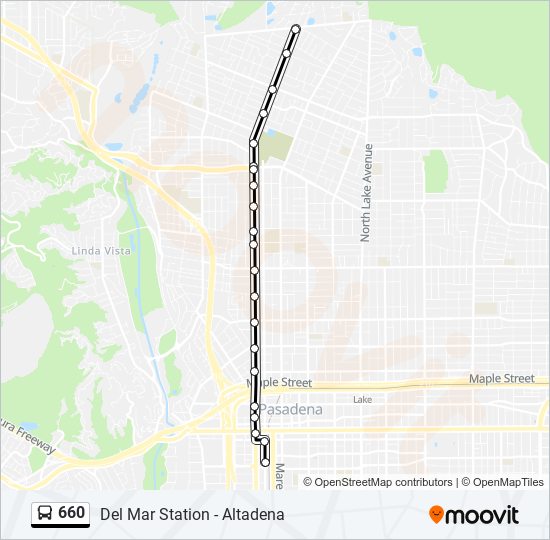 Mapa de 660 de autobús