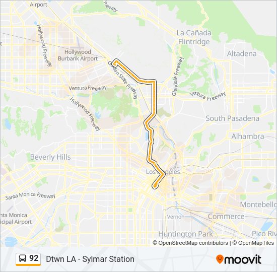 92 Bus Line Map