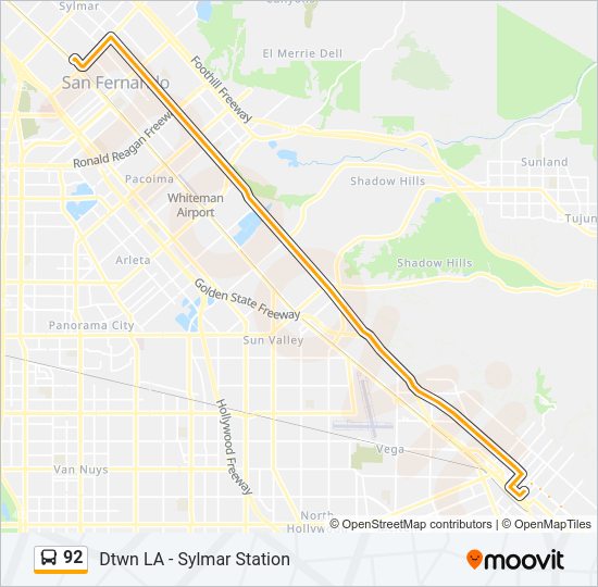 92 Bus Line Map