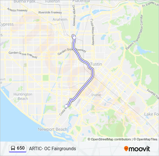 650 Bus Line Map