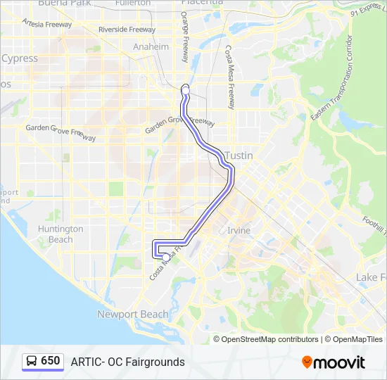 650 Bus Line Map