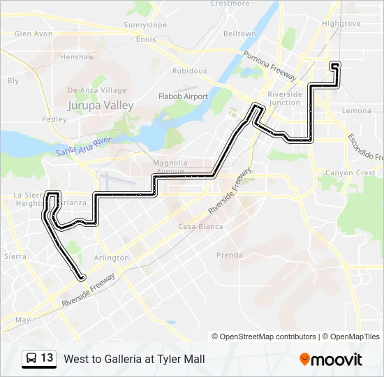 13 Bus Line Map
