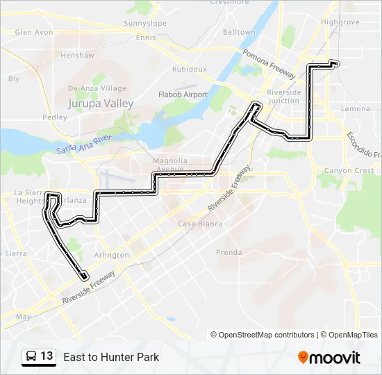 13 Bus Line Map