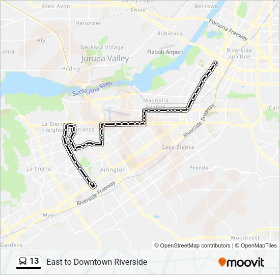 13 Bus Line Map