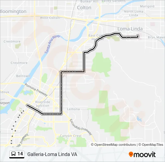 14 Bus Line Map