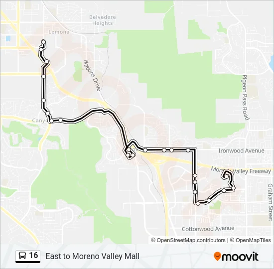16 Bus Line Map