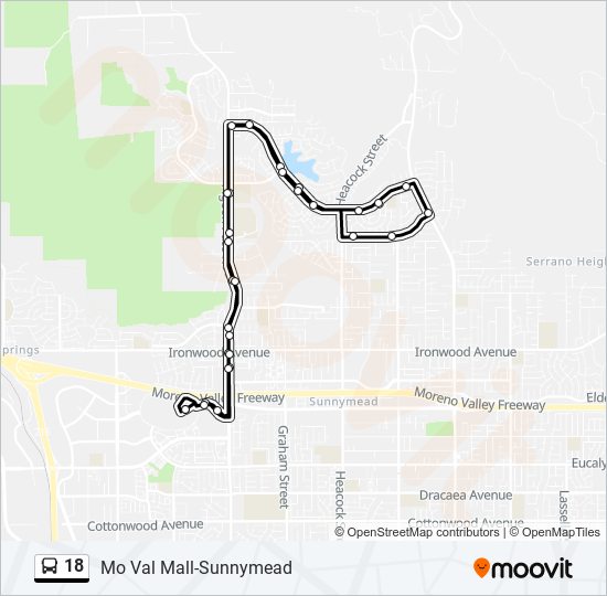 18 bus Line Map