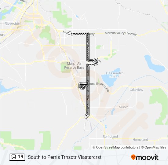 19 bus Line Map