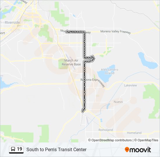 19 bus Line Map