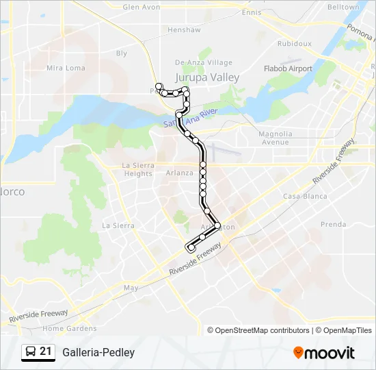 21 Bus Line Map