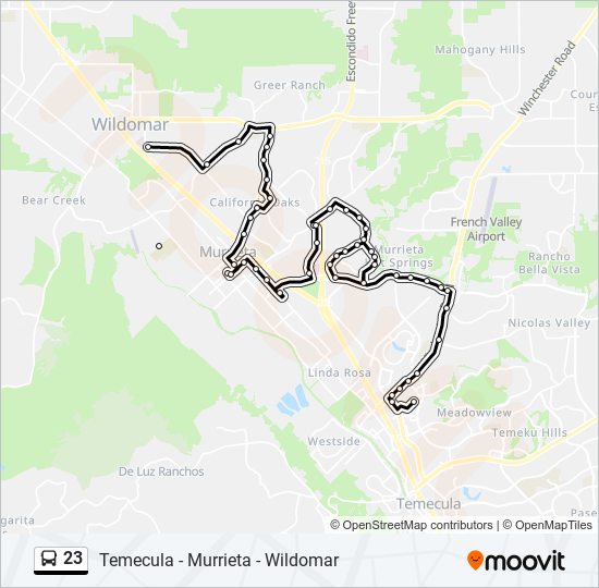 23 bus Line Map