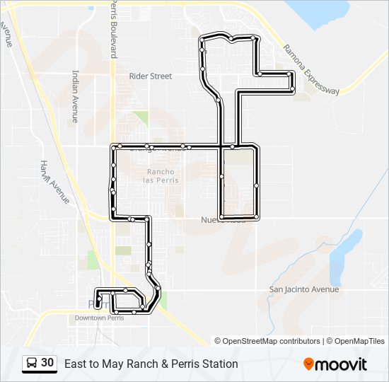 30 bus Line Map