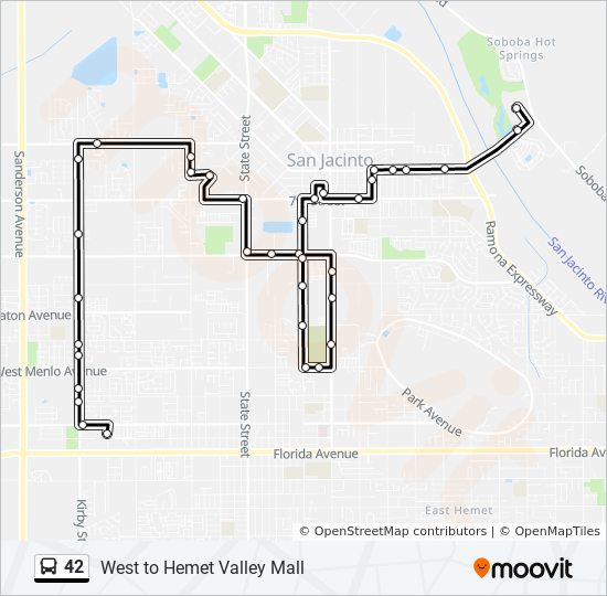 42 bus Line Map
