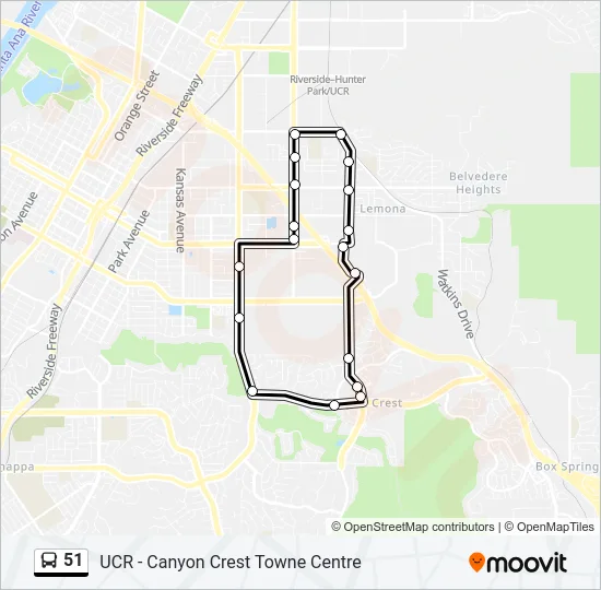 51 Bus Line Map