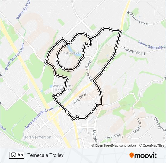 55 bus Line Map