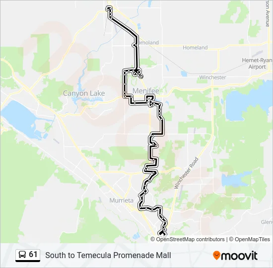61 Bus Line Map