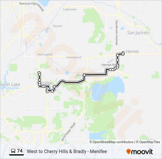 74 bus Line Map