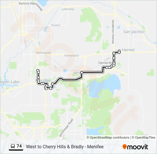 74 Bus Line Map