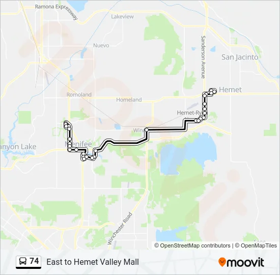 74 Bus Line Map