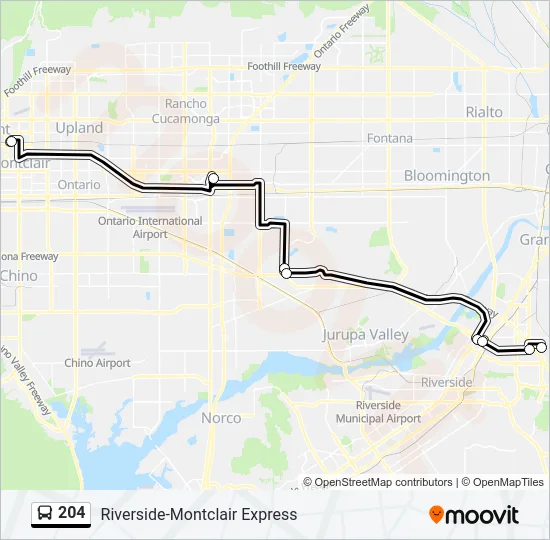 204 Bus Line Map