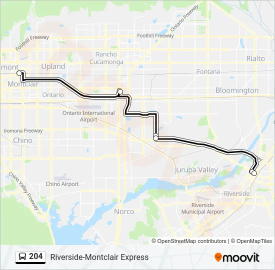 204 Bus Line Map