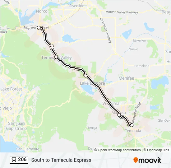 206 Bus Line Map