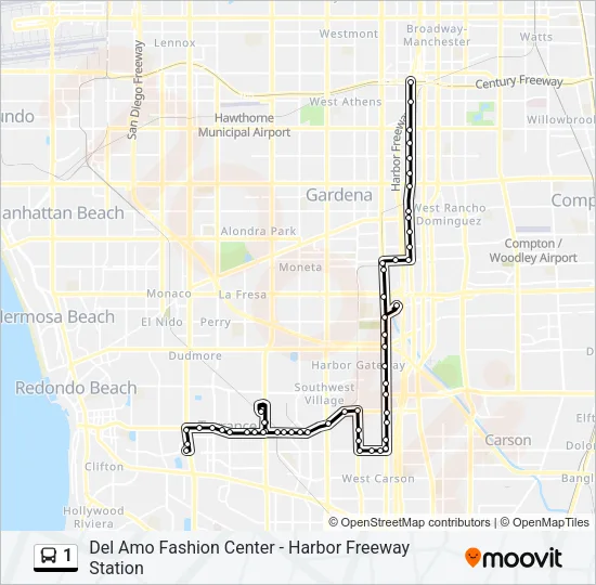 1 Bus Line Map