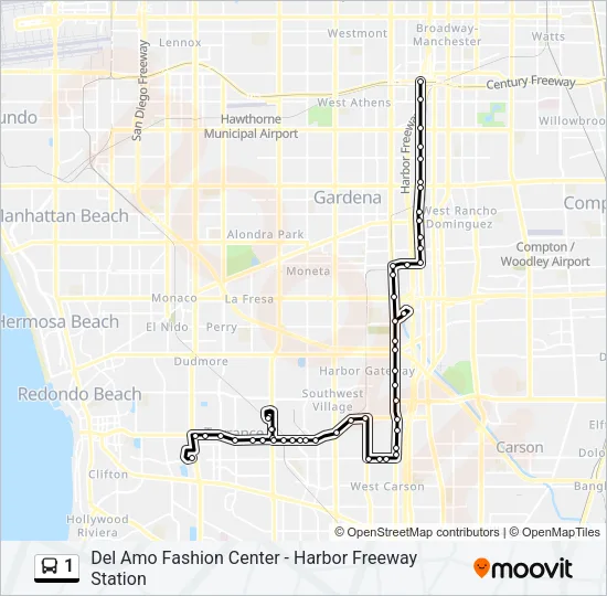 1 Bus Line Map
