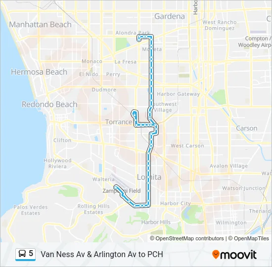 5 Bus Line Map