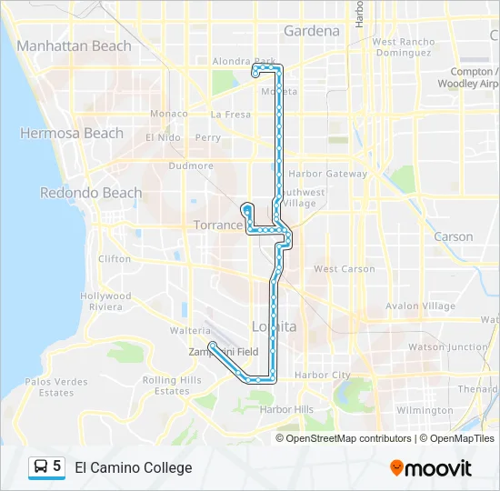 5 Bus Line Map