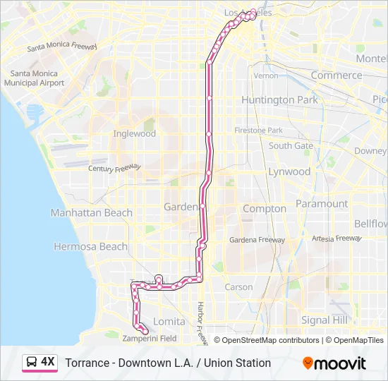 4X Bus Line Map