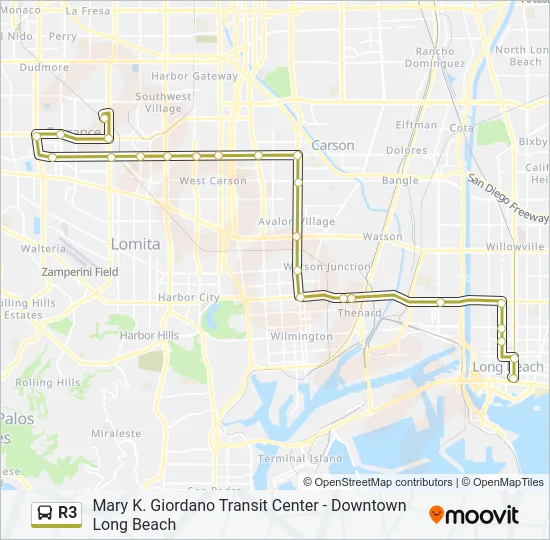 R3 Bus Line Map