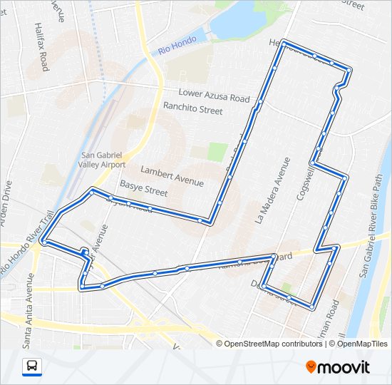 BLUE ROUTE Bus Line Map
